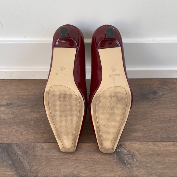 Burgundy Red Loafers with Gold Accents - Picture 7 of 7